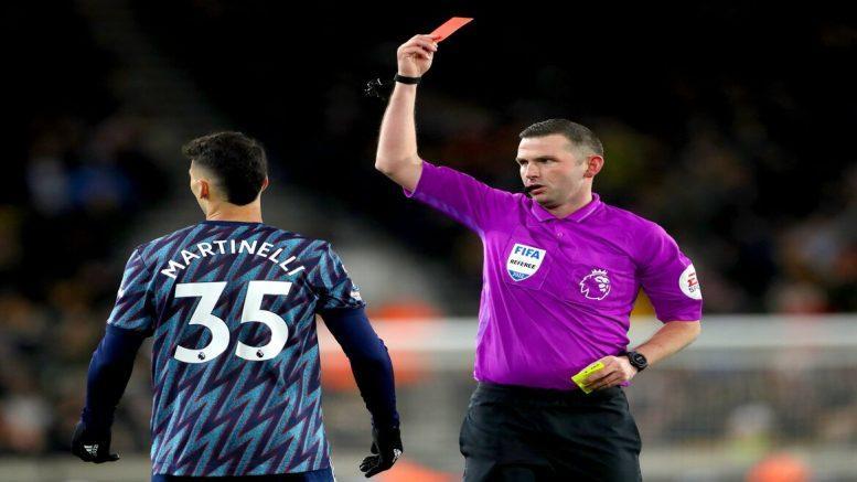 Gabriel Martinelli issued red card against Wolves