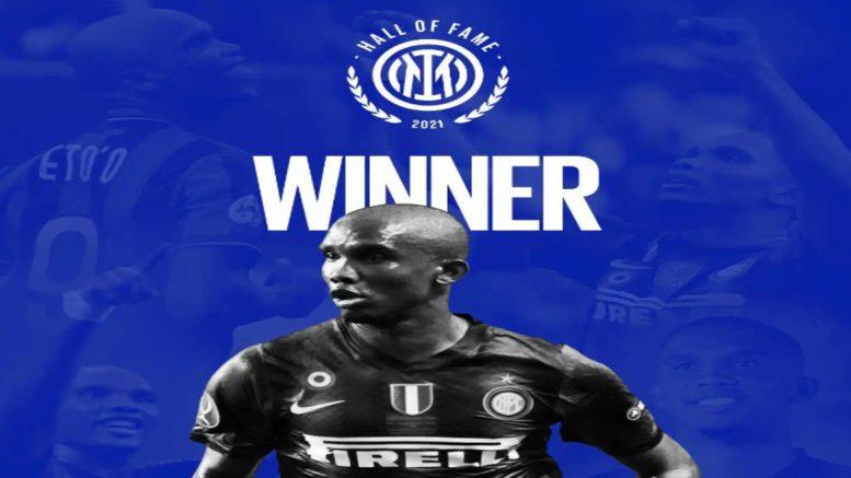 How Samuel Etoo reacted to induction into Inter Milan Wall of Fame
