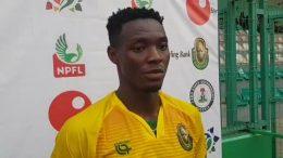 Good team spirit - Imade Oserenkhoe after scoring game-winner vs Plateau United