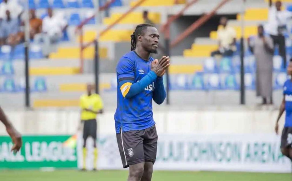 Junior Lokosa after scoring Kano Pillars