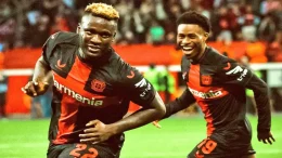 Super Eagles Duo Victor Boniface and Nathan Tella Gift Bayer Leverkusen First Bundesliga title