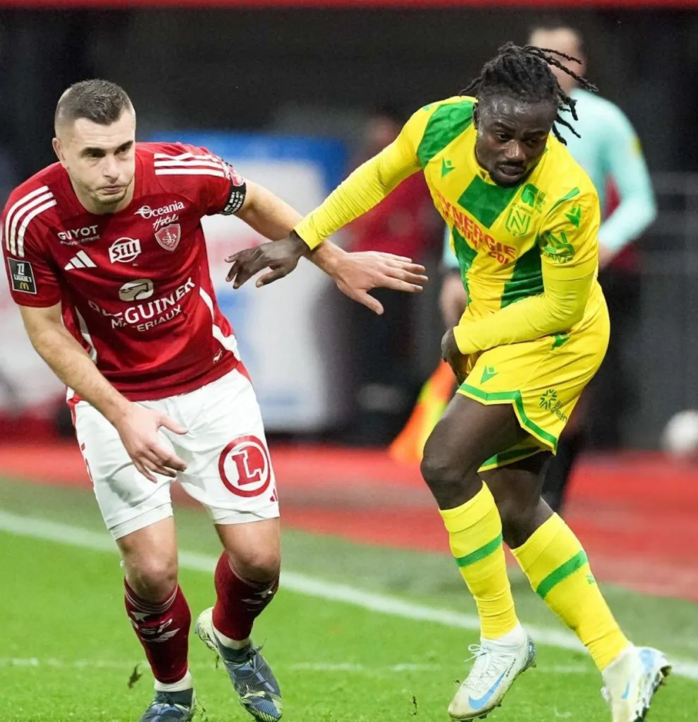 Super Eagles star Moses Simon bags assist as Nantes crumble to Brest in 5-goal thriller