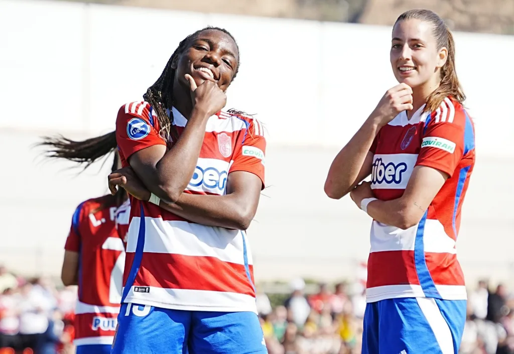 Edna Imade celebrating her goal