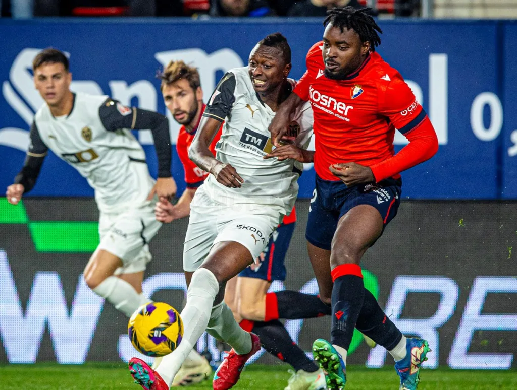 Umar Sadiq’s brilliant brace rescues Valencia in thrilling 3-3 La Liga draw vs Osasuna