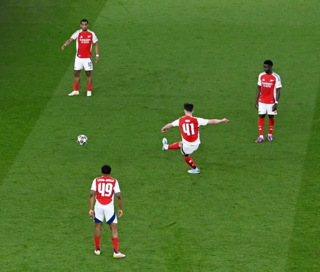 Declan Rice net brace with free kick