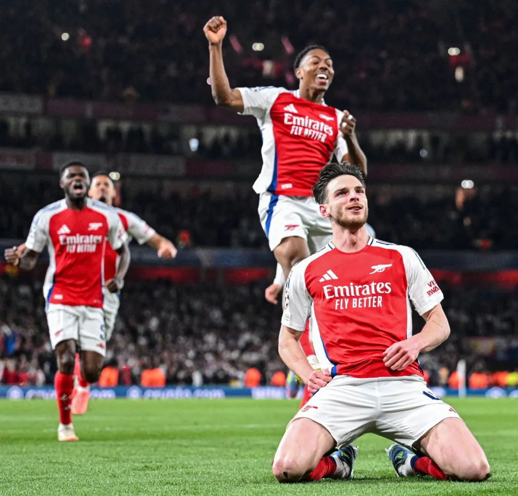 Declan Rice rewrites Champions League history with double free-kick as Arsenal demolish 10-man Real Madrid
