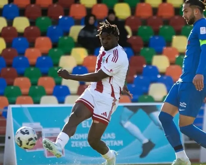 Oloko Ede in action for FK Liepaja