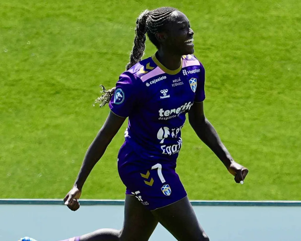 Rinsola Babajide celebrating her 10th goal of the season