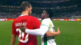 Olakunle Olusegun on his Super Eagles debut
