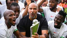 Super Eagles boss Chelle celebrates 'first trophy as coach'
