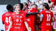 Michael Ogungbaro celebrates goal for FF Jaro vs VPS