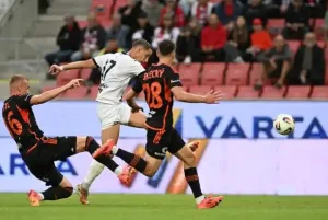 Nigerian midfielder Philip Azango in Super Liga action