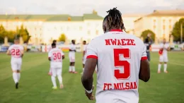 Christopher Nwaeze playing for FC Milsami