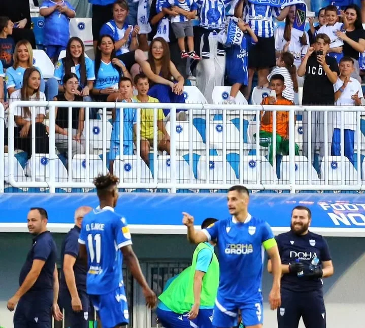 Ejike Opara celebrates goal for Novi Pazar vs Radnik Surdulica