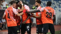 Sunday Adetunji in action during UEFA qualifiers