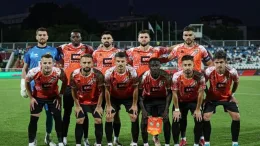 Sunday Adetunji and his FC Ballkani teammates in Conference League