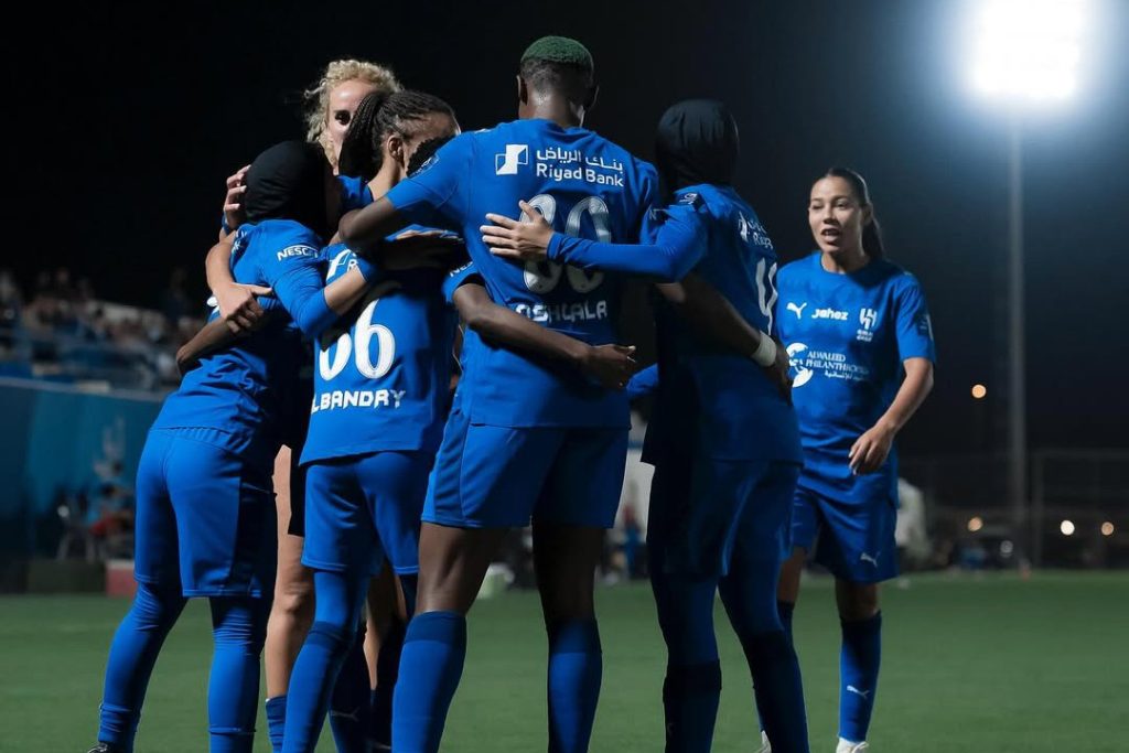 Asisat Oshoala celebrates first Al Hilal goal