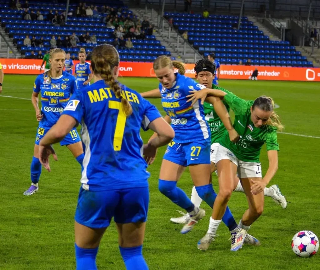 Joy Omewa scores for Fortuna Hjørring in Champions League match