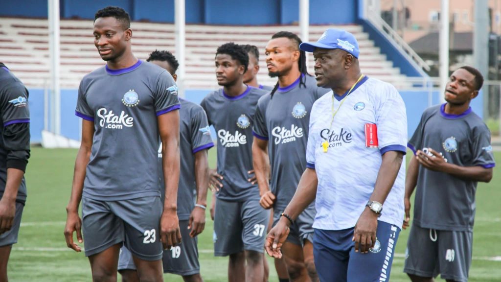 Stanley Eguma celebrating Enyimba’s win over Niger Tornadoes