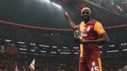 Galatasaray striker Victor Osimhen on pitch vs Liverpool