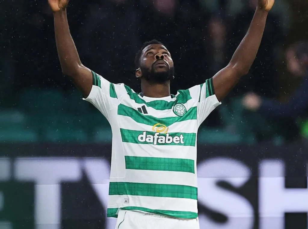 Kelechi Iheanacho reacts after VAR disallows his goal for Celtic