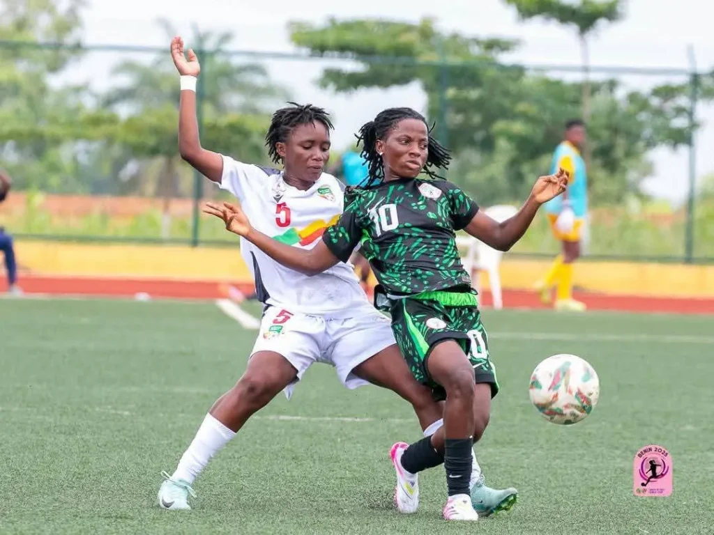 Falconets celebrate win over Young Amazons of Benin
