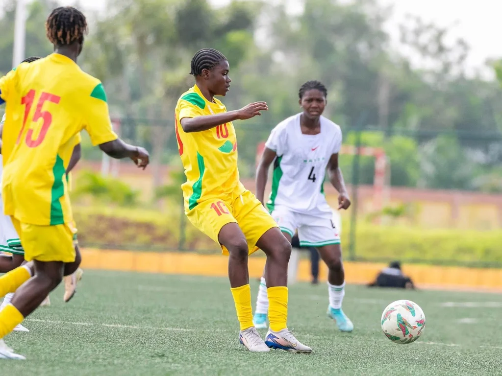Falconets players celebrating after scoring against Benin