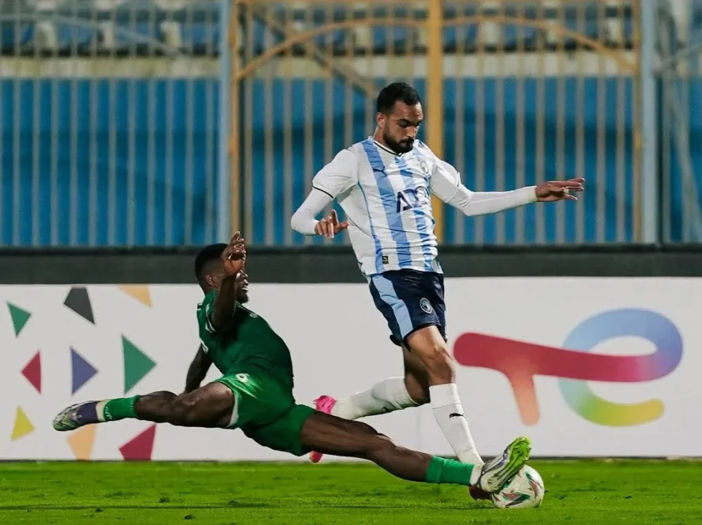 Finidi George reacts after Rivers United CAF Champions League loss