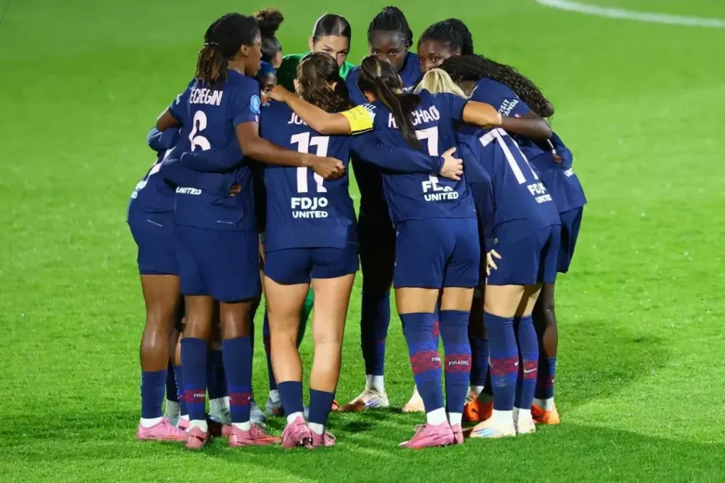 PSG midfielder Jennifer Ech Jennifer Echegini in action vs Le Havre