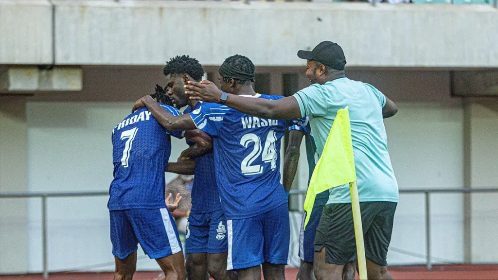 Rivers United celebrate first CAF Champions League goal at Godswill Akpabio Stadium_
