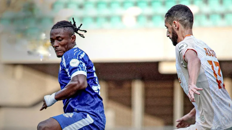 Rivers United players react after conceding late CAF Champions League goal
