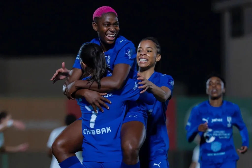 Asisat Oshoala celebrates second hat-trick Al Hilal in Saudi Women’s Challenge Cup