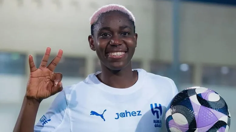 Asisat Oshoala scoring hat-trick for Al Hilal