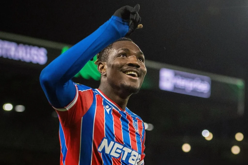 Christantus Uche celebrates goal for Crystal Palace in Conference League