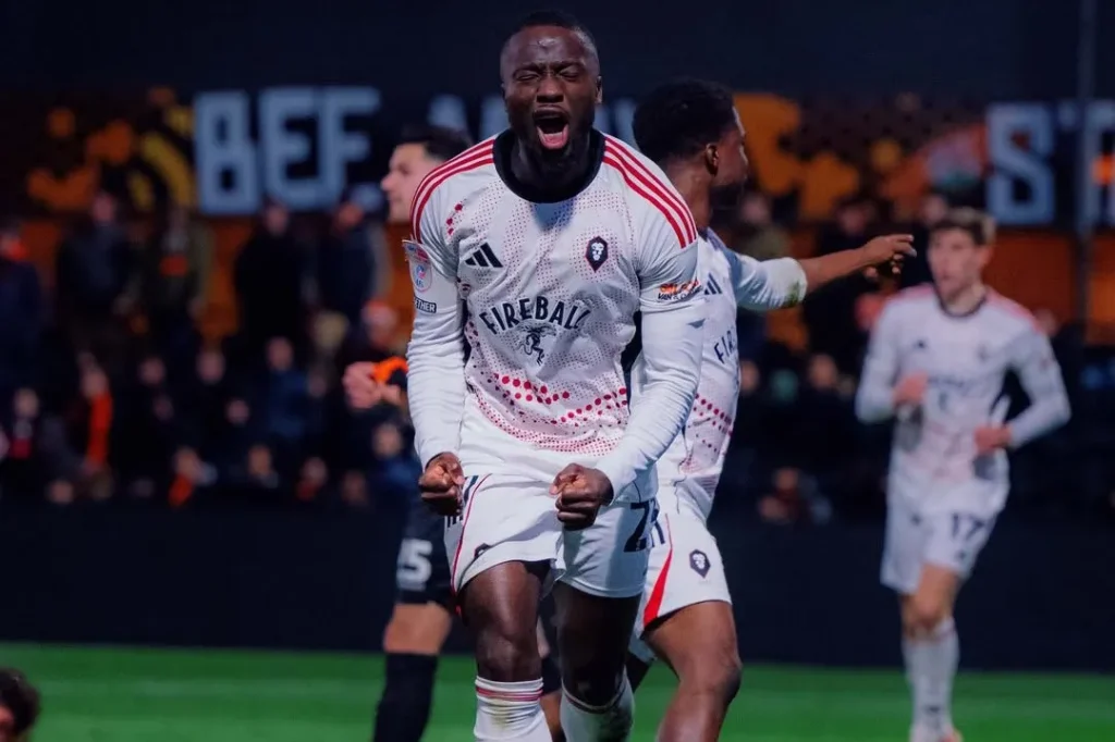 Daniel Udoh in action against Barnet in League Two