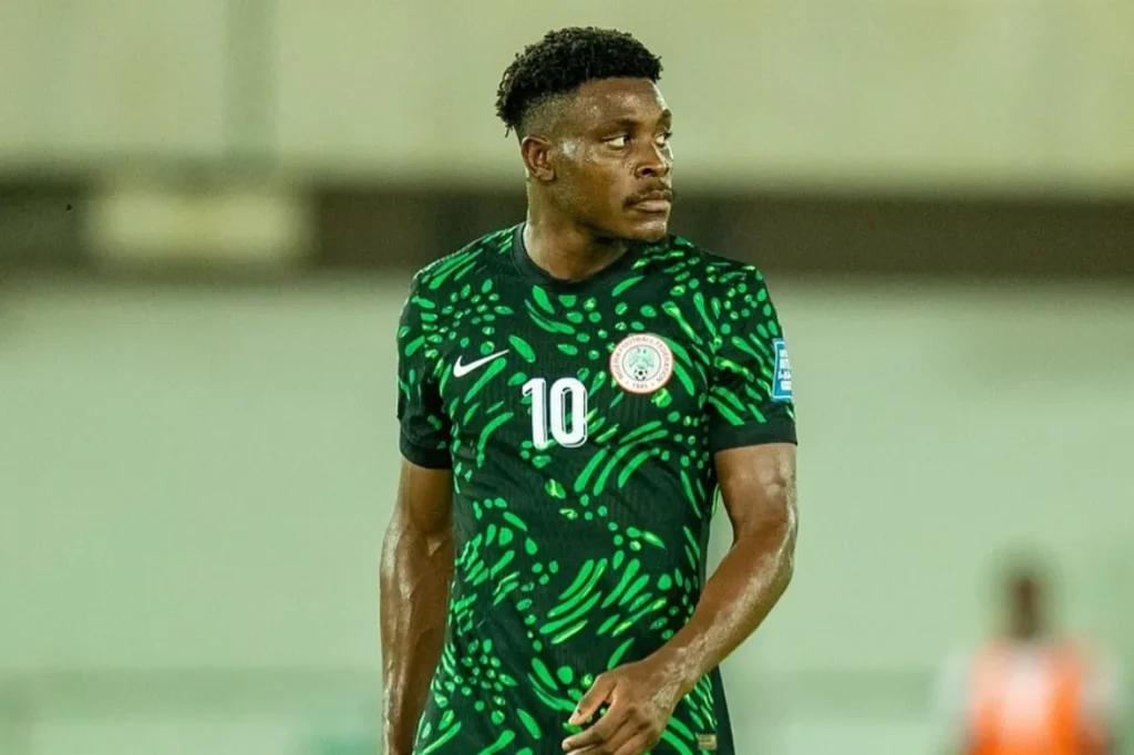 Fisayo Dele-Bashiru training with Super Eagles at AFCON
