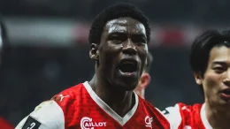 Hafız Ibrahim celebrates decisive goal against Saint-Étienne