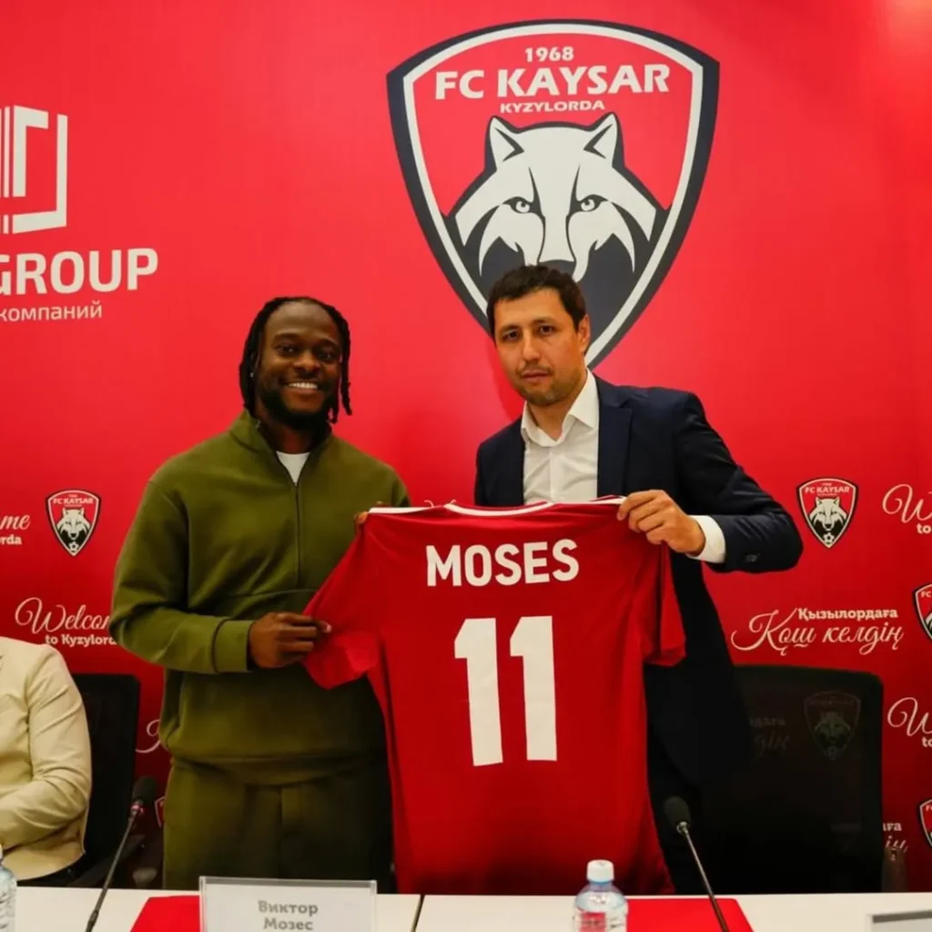 Super Eagles star Victor Moses joins Kazakhstan Premier League side FC Kaysar.