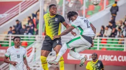 Victor Osimhen in action during Nigeria vs Mozambique AFCON clash