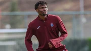 Chibuike Nwaiwu in Trabzonspor kit during clean sheet victory