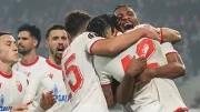 Crvena Zvezda celebrating Europa League win over Lille