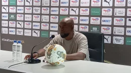 Finidi George reacts after Rivers United CAFCL loss