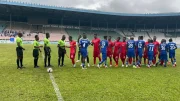 Rivers United players in CAF Champions League match