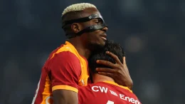 Victor Osimhen celebrates goal for Galatasaray