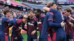 Alhassan Yusuf celebrates as Revolution defeat FC Cincinnati 6-1