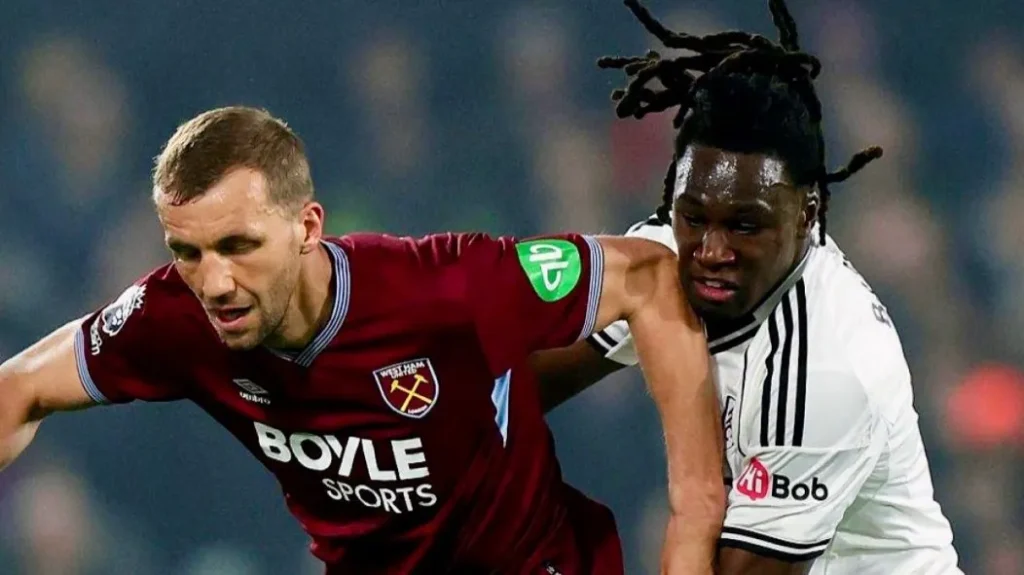 Calvin Bassey in action for Fulham vs West Ham