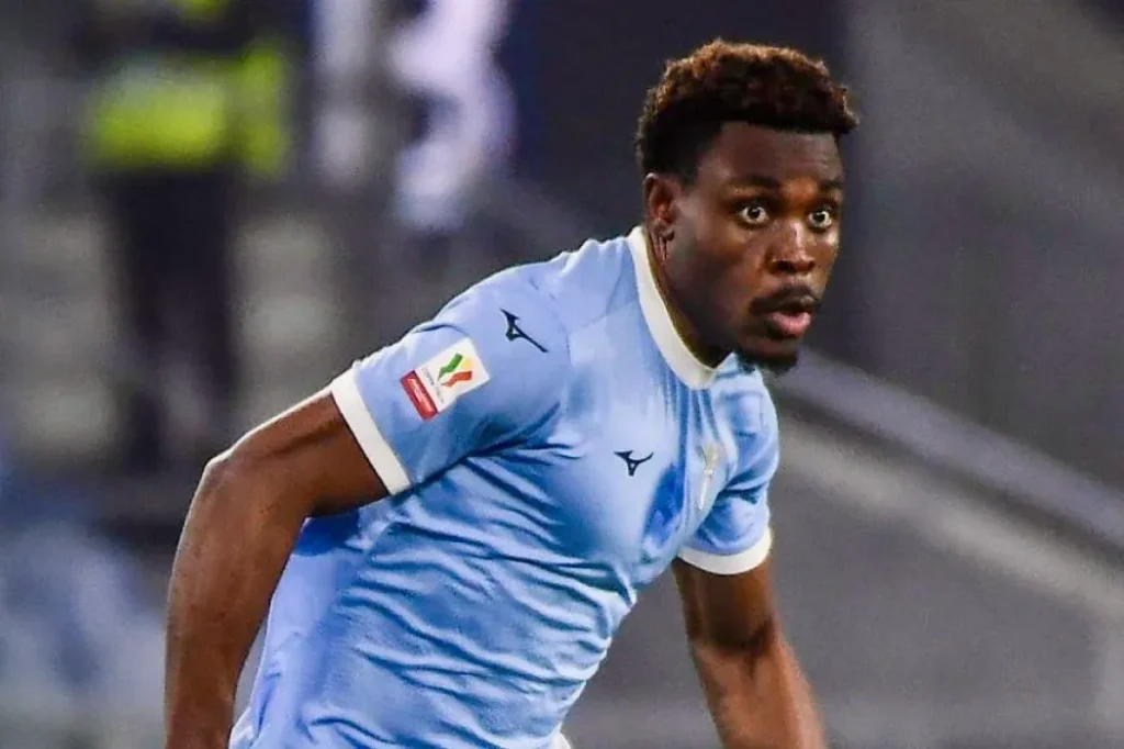 Fisayo Dele-Bashiru in action during Lazio vs Atalanta Coppa Italia thriller