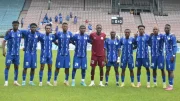 Rivers United players and Iyowuna Douglas celebrating NPFL win over El Kanemi Warriors