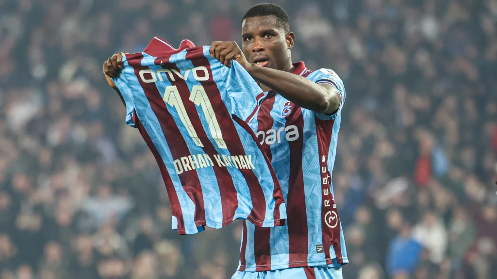 Super Eagles star Paul Onuachu in action during a Turkish league match