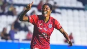 Taiwo Lawal celebrating her clinical brace for Mazatlán FC